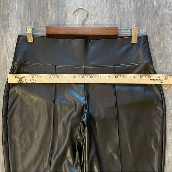 Nine West | Faux Leather Ponte Leggings With Tummy Control | Size L - Picture 4 of 7